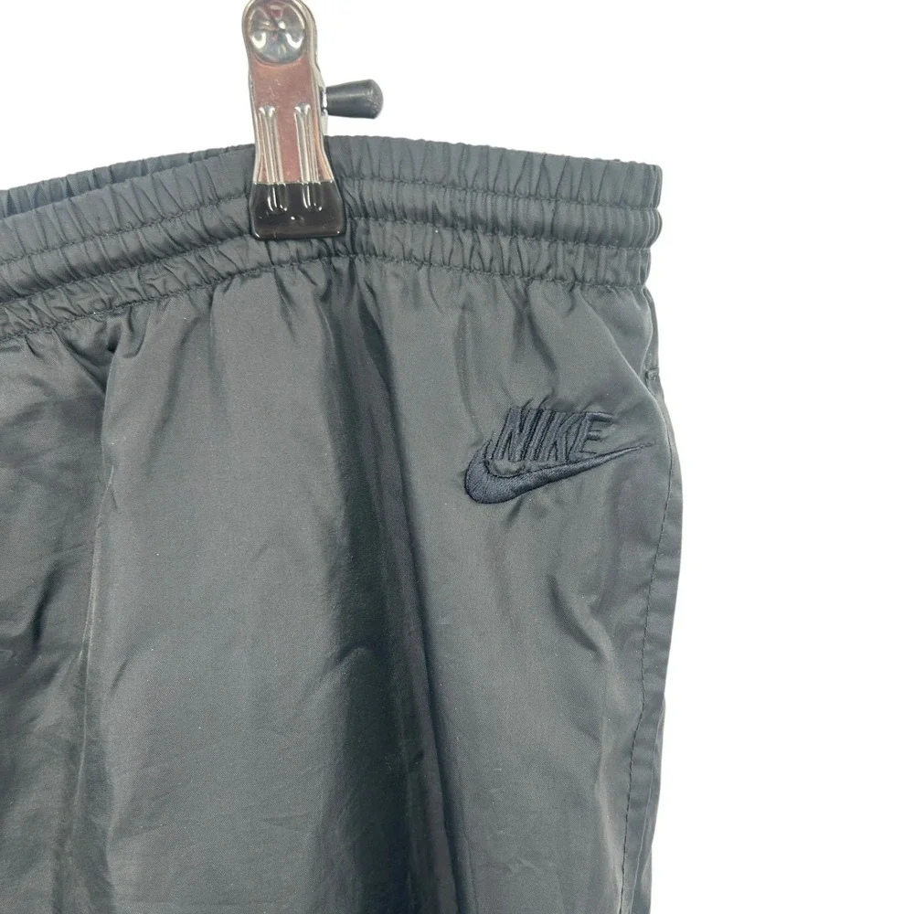 Nike Track Pants XL Black Nylon Windbreaker Athletic Joggers Y2K Streetwear‎